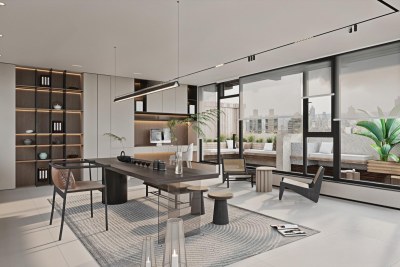现代茶室3D模型下载